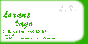 lorant vago business card